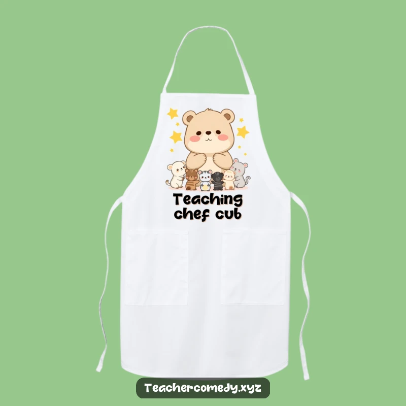 Funny Bear Cub Apron - Star Counting Class Chef's Wear