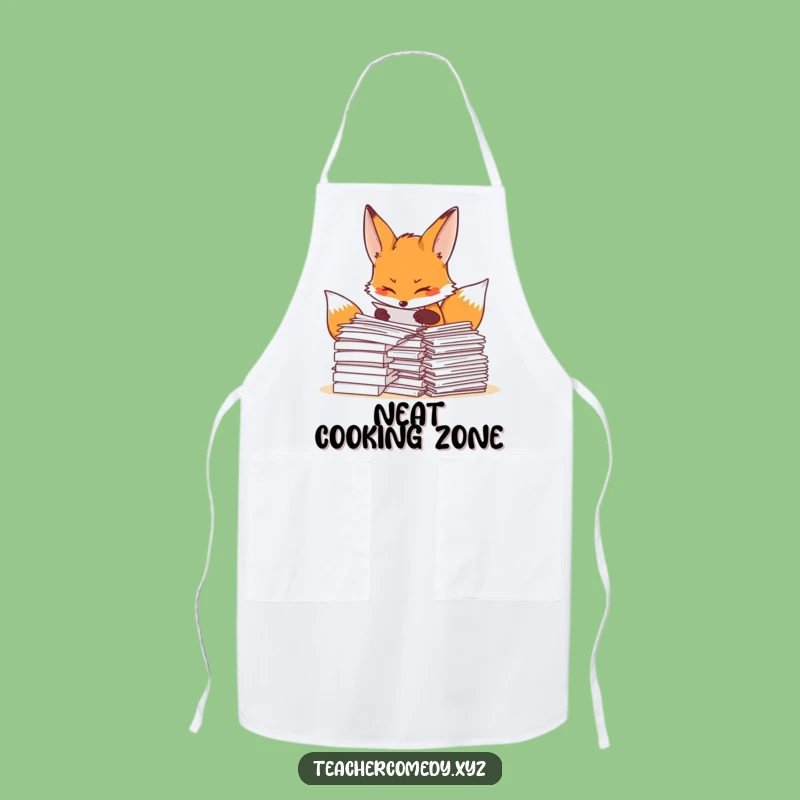 Funny Fox Organizer Apron, Hilarious Professional Kitchen Gift