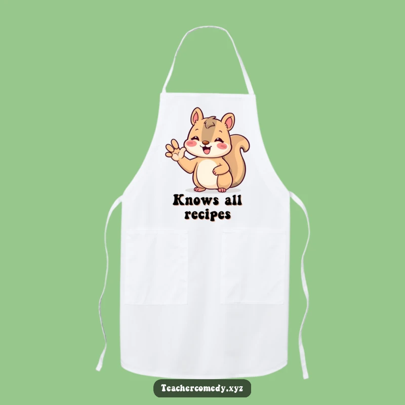 Funny Kawaii Squirrel Apron: Cute Animal Raising Paw, For Kitchen Fun & Gifts