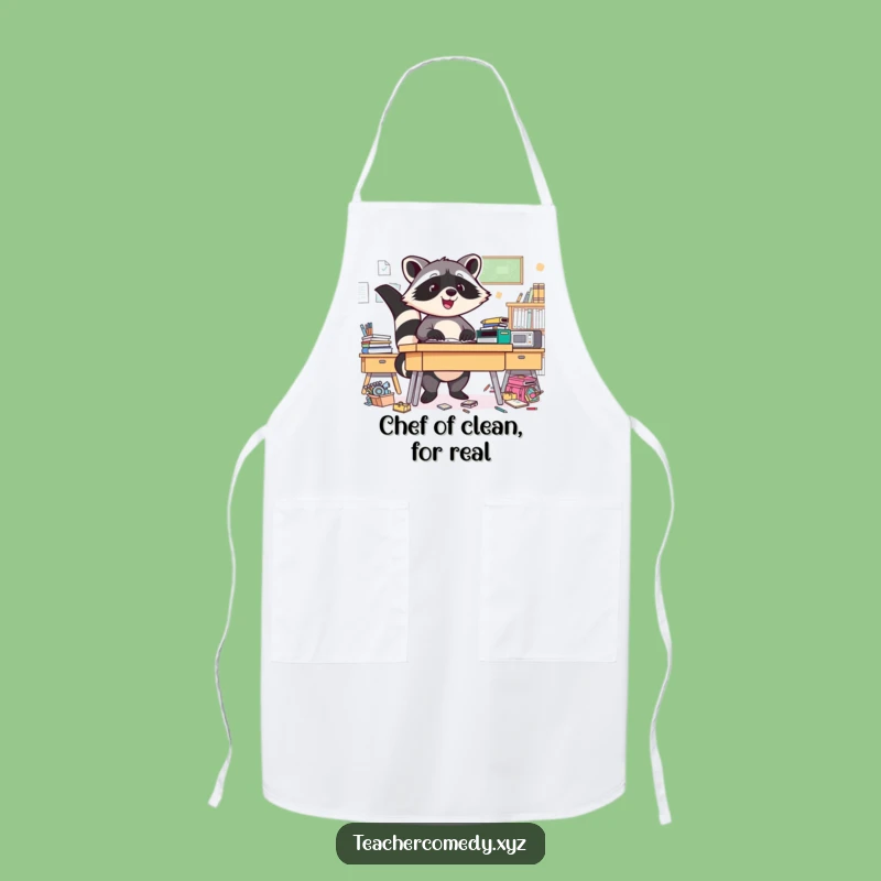 Funny Raccoon Apron: Triumphant Kitchen Tidy Master, Hilarious Chef Funny Gift!