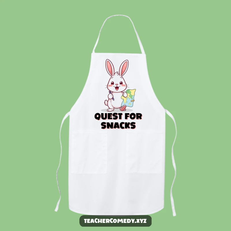 Funny Rabbit Kitchen Map Apron: Excited Pointer - Hilarious Cooking Adventure Gift!