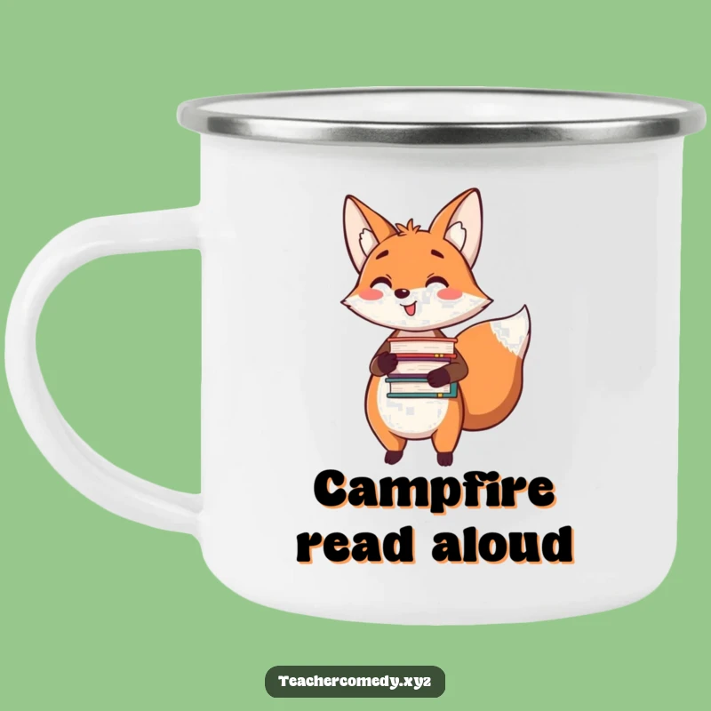 Funny Fox Reader Camping Mug: Durable Scholar for Outdoor Reading