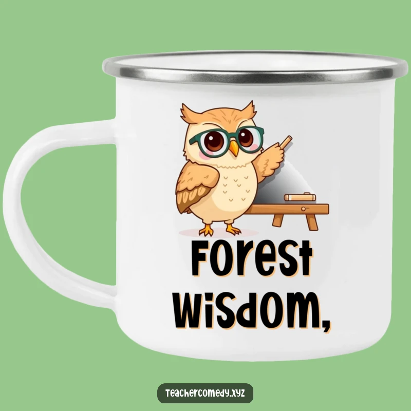 Funny Kawaii Owl Specs Camping Mug - Rugged & Hilarious Scholar Drinkware