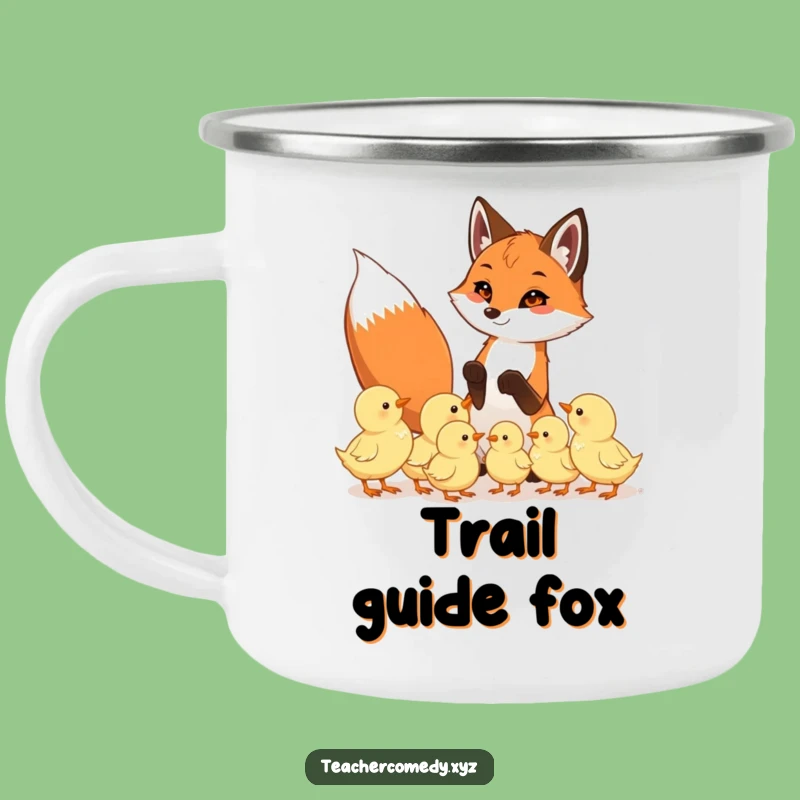 Funny Fox & Chicks Camping Mug: Adventure Lessons, Playful Fox Teaches Eager Chicks, Outdoor Gift