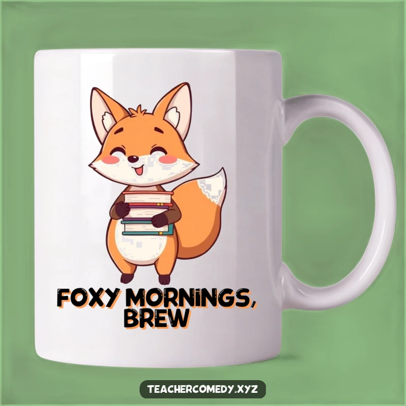 Funny Fox Reader Mug: Happy Scholar for a Bookish Gift