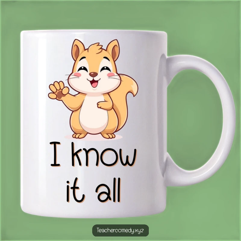 Funny Kawaii Squirrel Answering Mug - The Smartest Gift for Bright Minds!