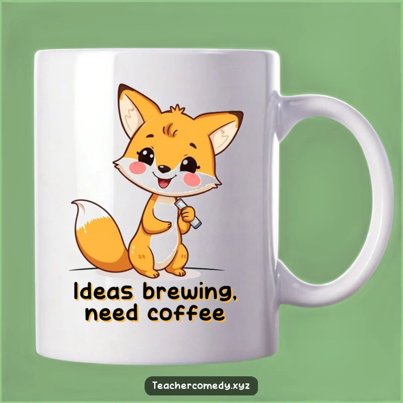 Funny Kawaii Fox Writing Mug - The Perfect Enthusiastic Fox Gift for Students!