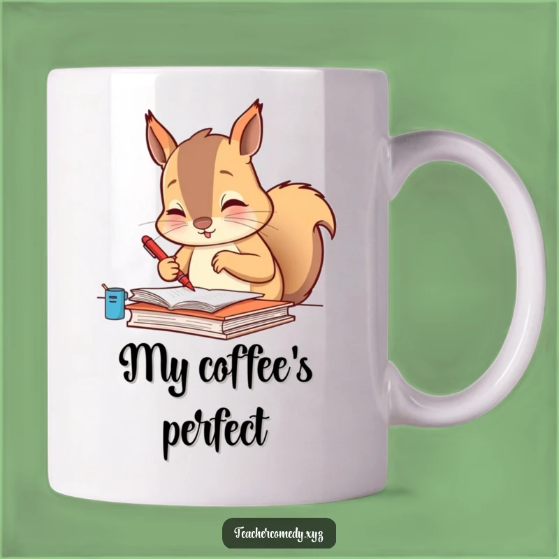 Funny Squirrel Grader Mug: Diligent Paper Grading - Hilarious Teacher Gift!