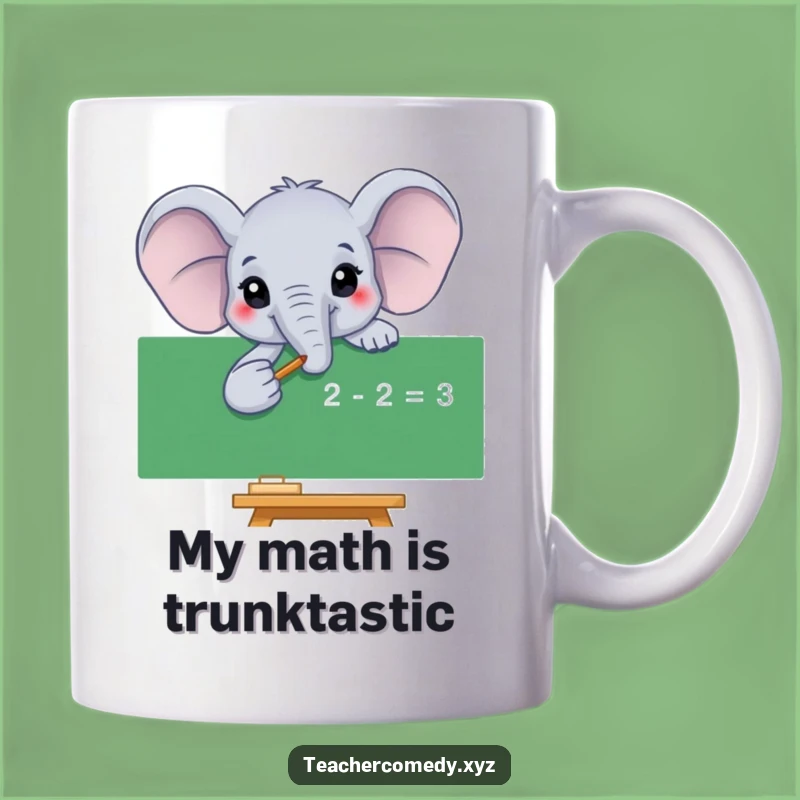 Funny Elephant Math Equation Mug, Hilarious Teacher Gift For Smarty Pants