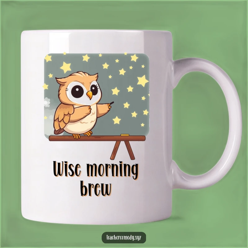 Funny Owl Mug - Enthusiastic Star Pointer Gift for Educators