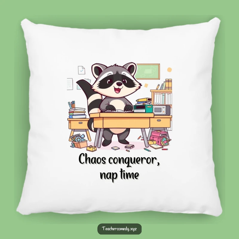 Funny Raccoon Pillow: Cozy Desk Tidy Triumph, Perfect Comfy Funny Gift!