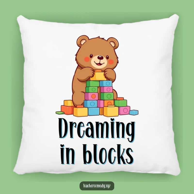 Funny Bear Pillow: Cozy Construction, Comfy Determined Builder Decor