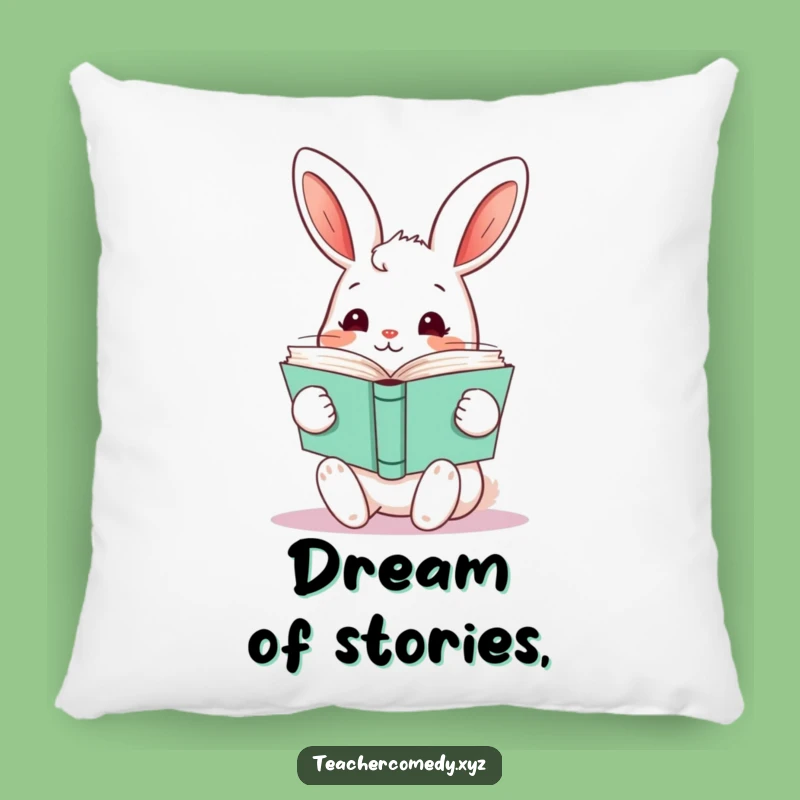 Funny Kawaii Rabbit Books Pillow - Soft & Comical Comfort for Readers