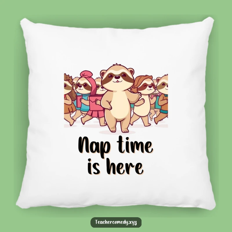 Funny Sloth Marching Pillow: Cozy Motivational Cushion, Sweet Funny Gift for Relaxation