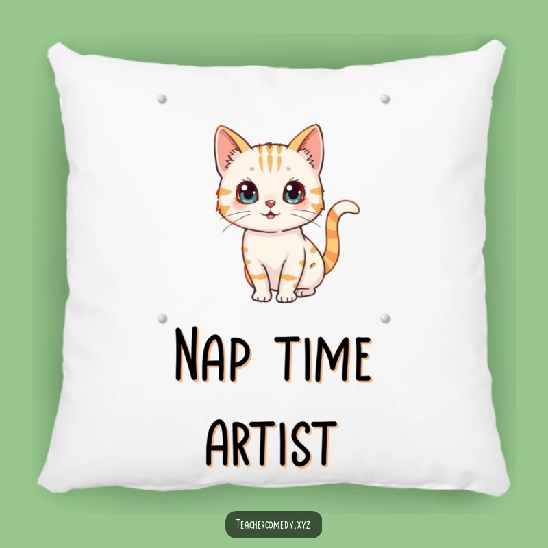 Funny Cat Artist Pillow: Cozy Whiteboard Cat Cushion, Adorable Funny Gift Decor