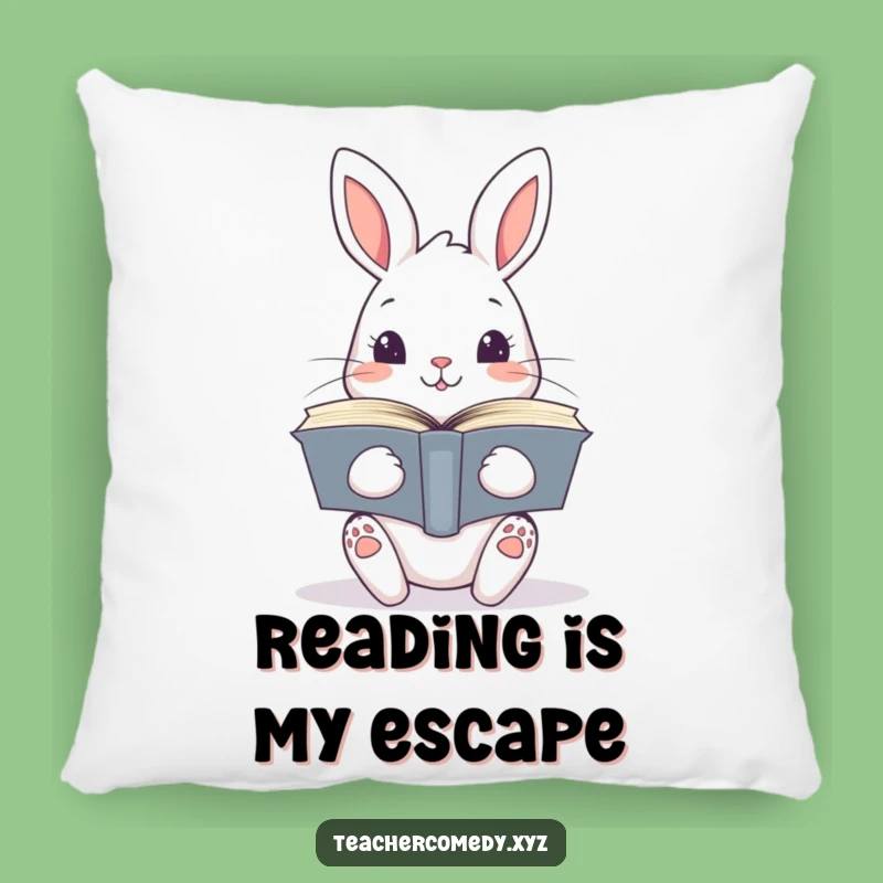 Funny Kawaii Rabbit Book Pillow - Cozy Comfort for Avid Readers!