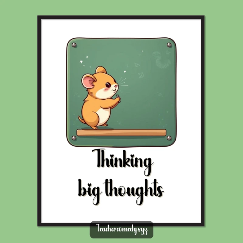 Funny Hamster Chalkboard Digital Art Print - Instant Humorous Wall Decor