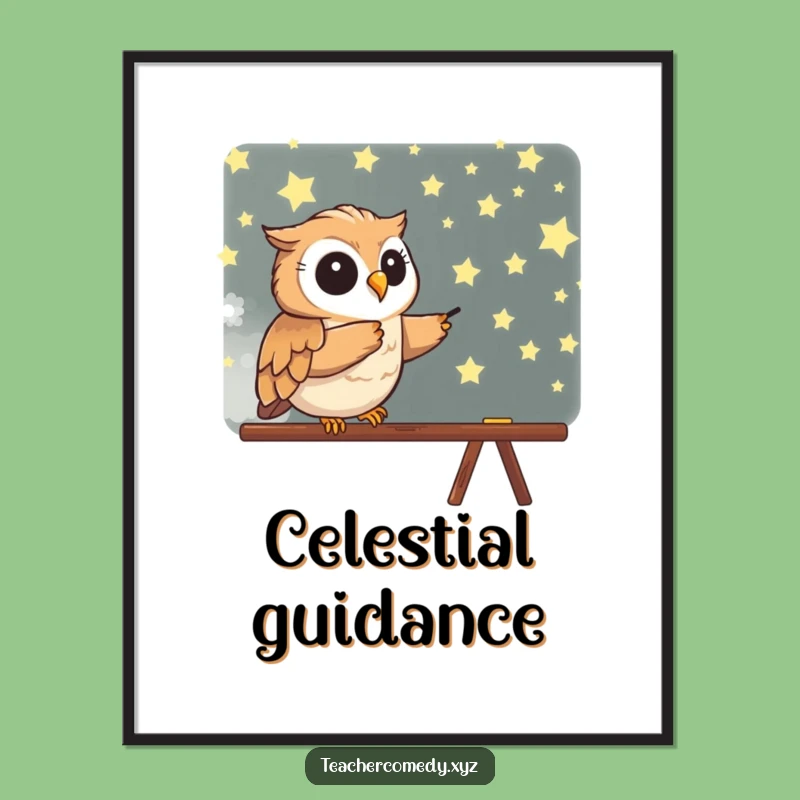Funny Owl Digital Art - Enthusiastic Star Pointer Wall Decor