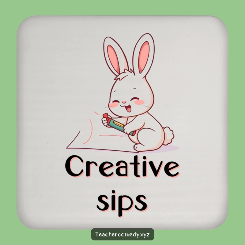 Funny Rabbit Artist Coasters - Protect Surfaces with Art