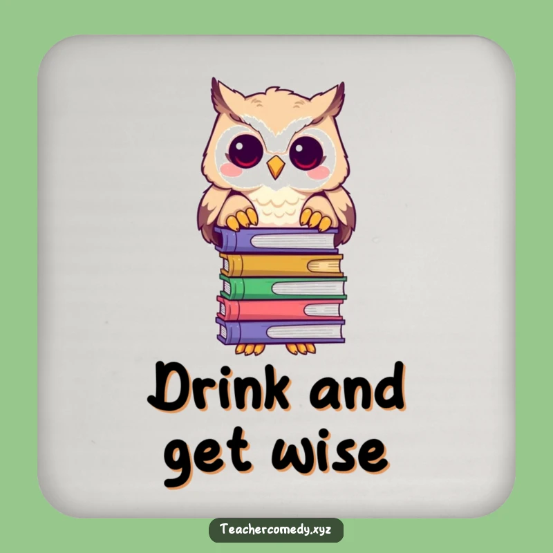 Funny Owl Book Coaster: Protect Surfaces with a Wise Owl, Cute Funny Gift