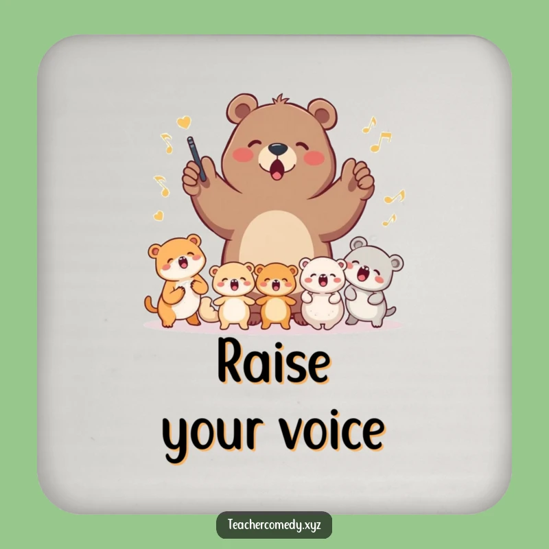 Funny Bear Choir Drink Coasters - Protect Your Table with Musical Charm