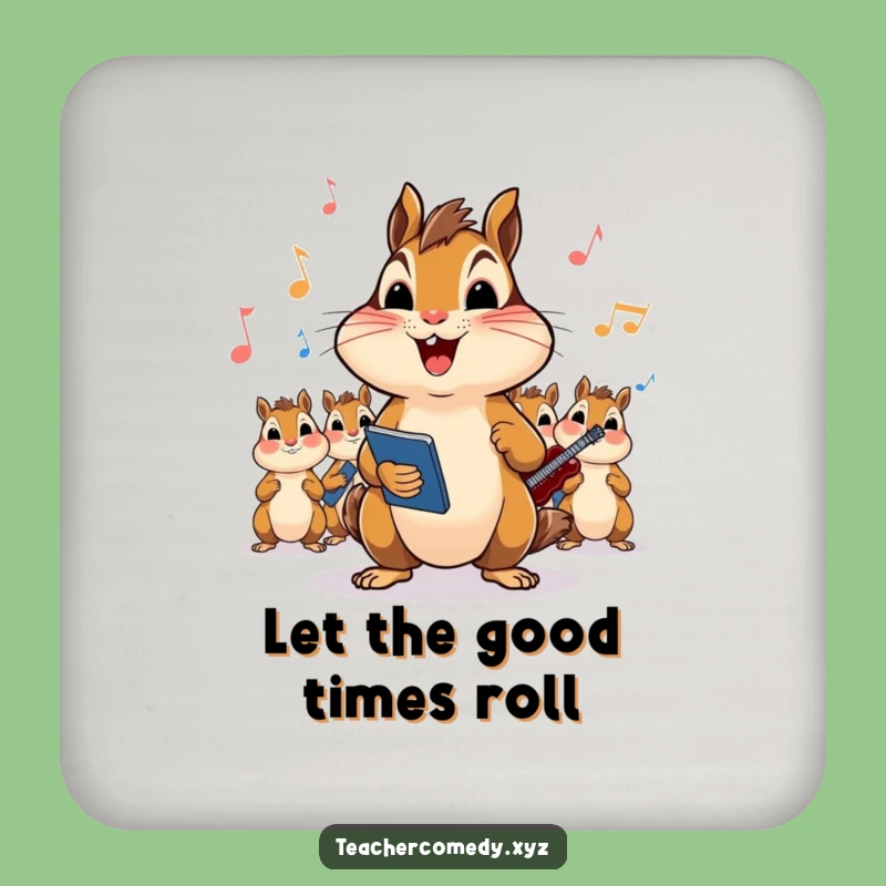 Funny Chipmunk Music Lover Coaster: Protect Surfaces with This Hilarious Animal Art