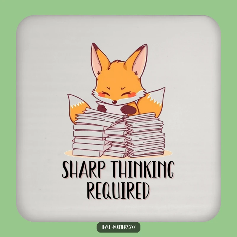 Funny Fox Organizer Coaster, Protect Surfaces with Professional Humor