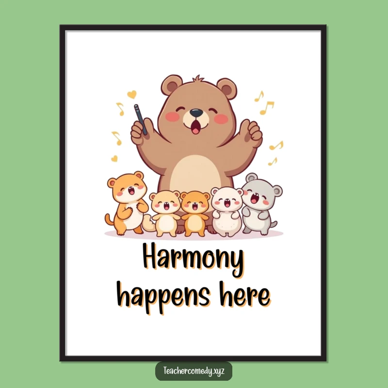 Funny Bear Choir Poster - Bring Harmony and Humor to Your Walls