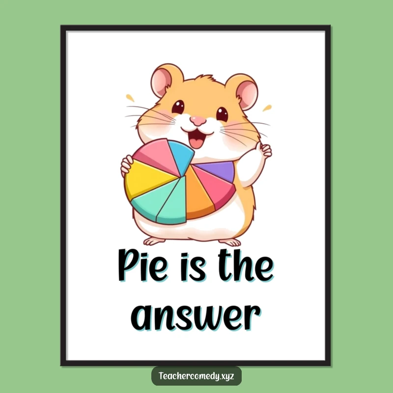 Funny Hamster Pie Chart Poster - Enthusiastic Data Art Print