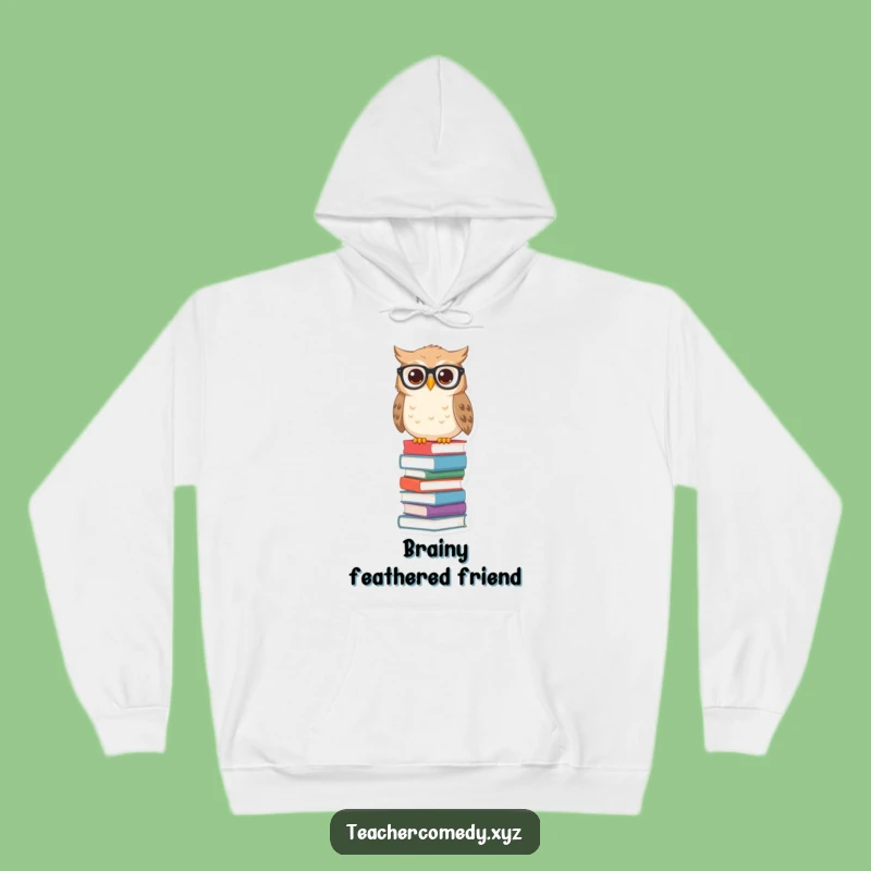 Funny Owl Books Hoodie, Cozy Scholar Sweatshirt For Bookworms