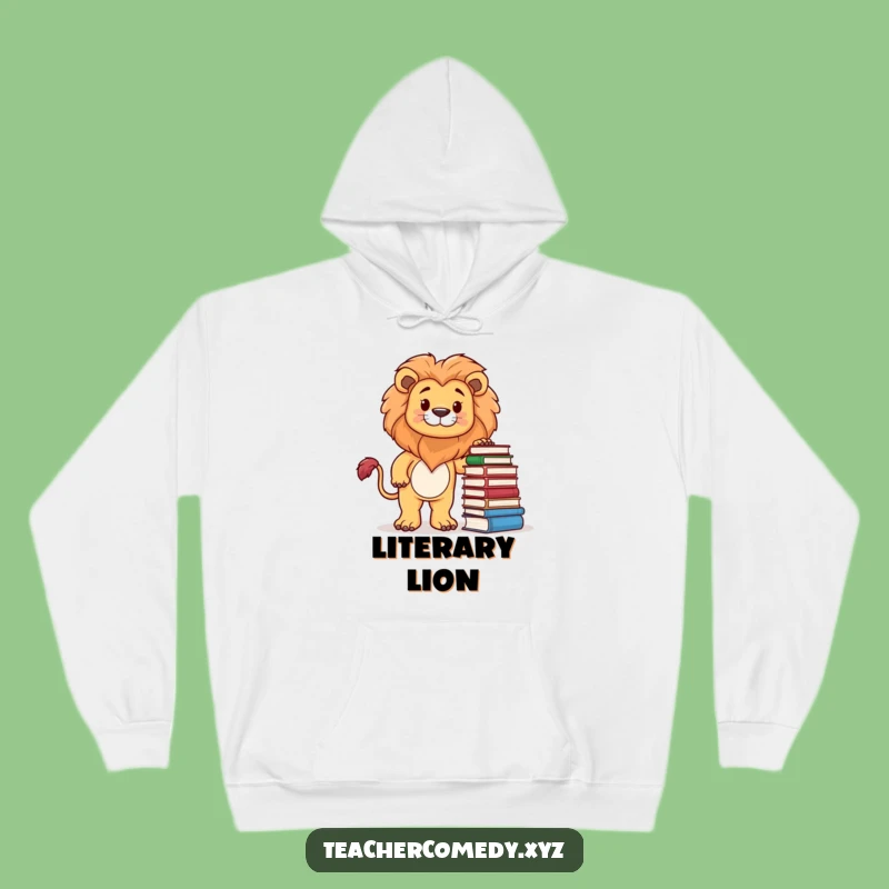 Cozy Funny Lion Bookworm Hoodie: Snuggle Up with Knowledge!