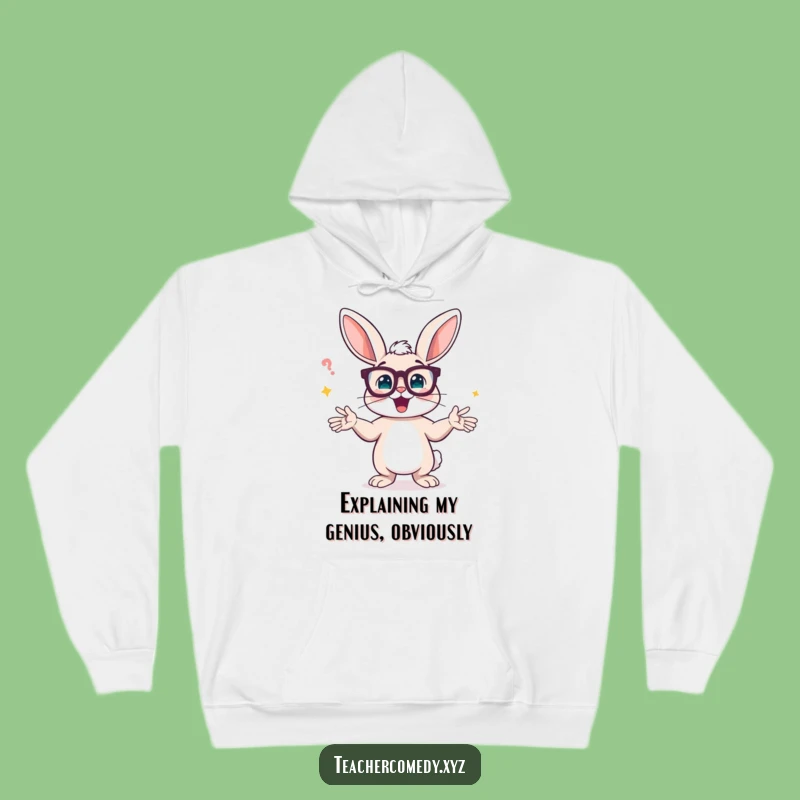 Cozy Funny Bunny Professor Hoodie: Keep Warm While Explaining Everything Hilariously!
