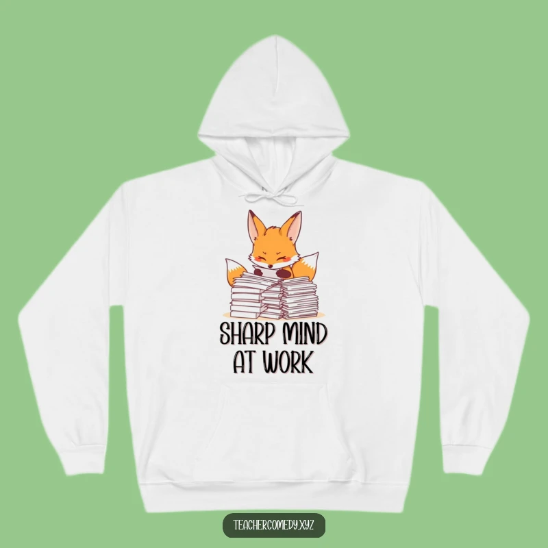 Funny Fox Organizer Hoodie, Cozy Determined Sweatshirt For Neat Freaks
