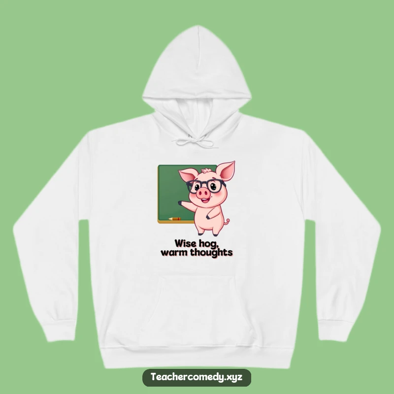 Funny Pig Professor Hoodie - Cheerful Smarts & Warmth Gift!