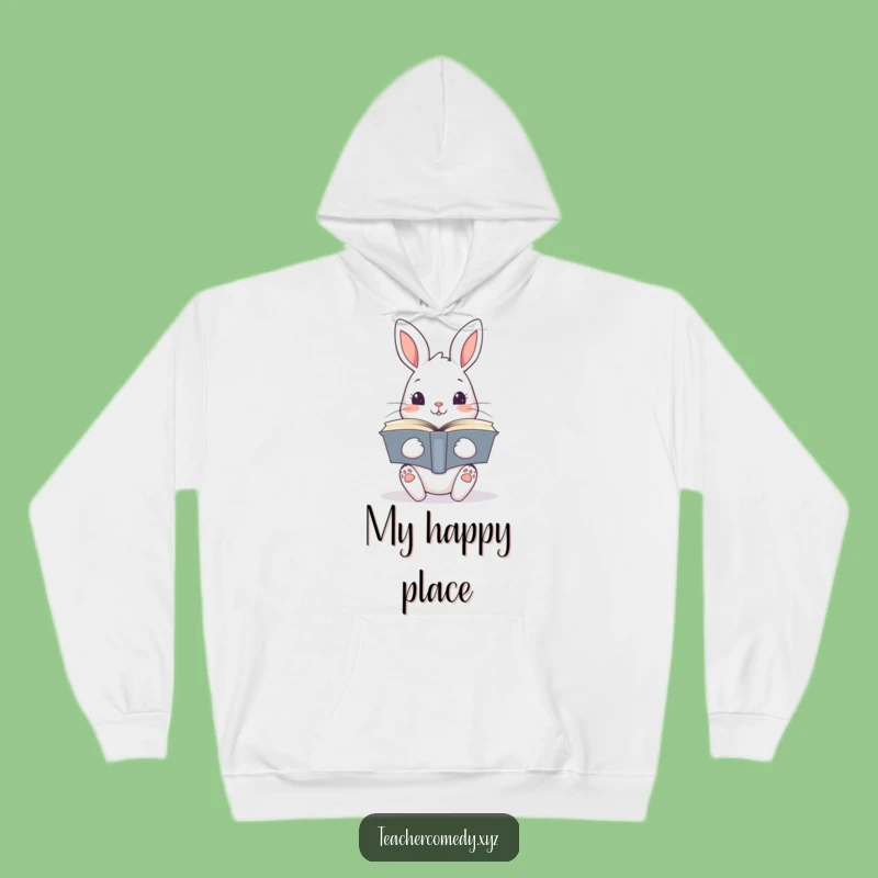 Cozy Funny Kawaii Rabbit Hoodie - Warm Your Soul with Books & Humor!