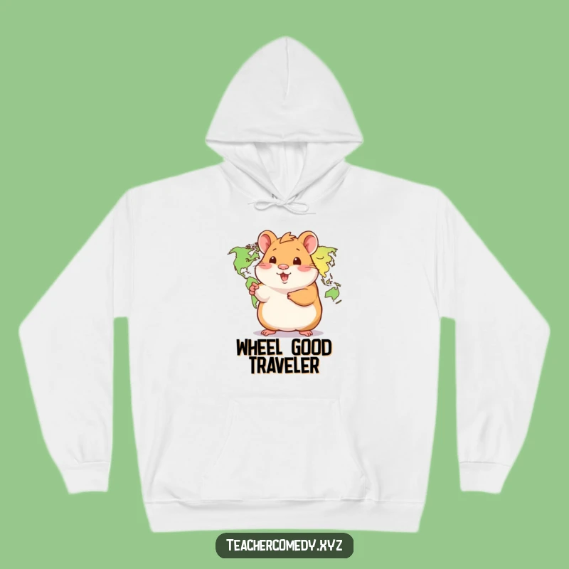 Funny Hamster World Map Hoodie: Cozy Adventure Wear, Ideal Funny Gift for Explorers