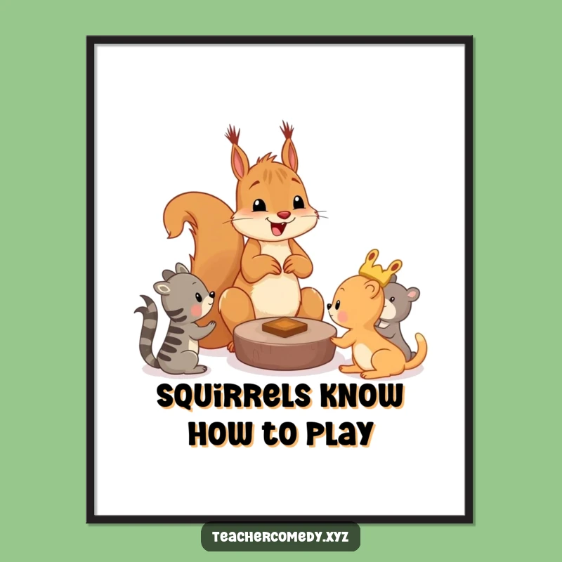 Free Printable Squirrel Game Day Wall Art - Whimsical Fun for Your Walls!