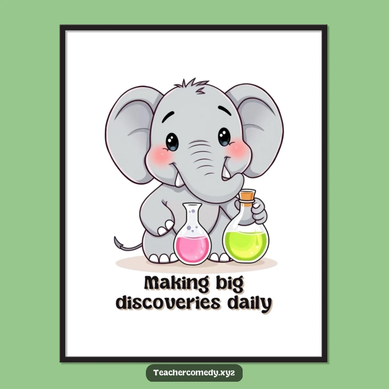 Free Printable Wall Art: Elephant Scientist - Whimsical Downloadable Decor