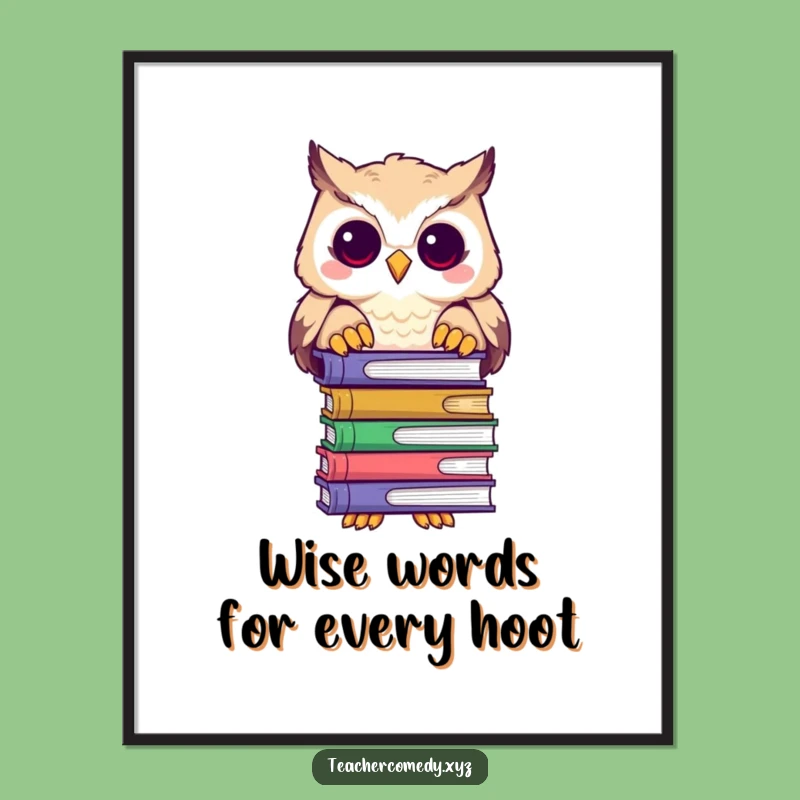 Free Printable Wall Art: Wise Owl Reader - Intellectual Downloadable Decor