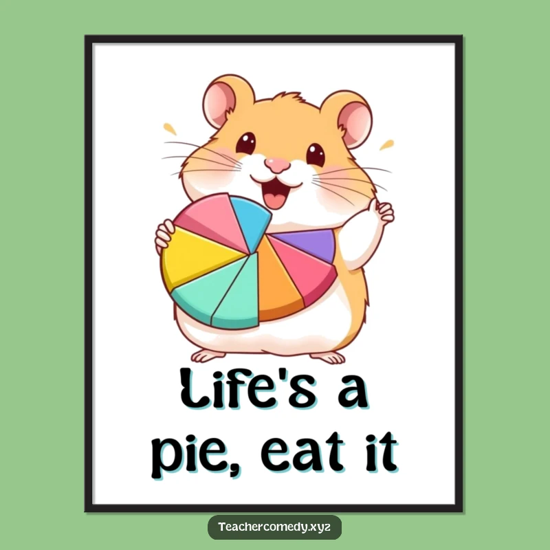 Funny Free Printable Wall Art: Hamster Pie Chart - Cute Office Decor