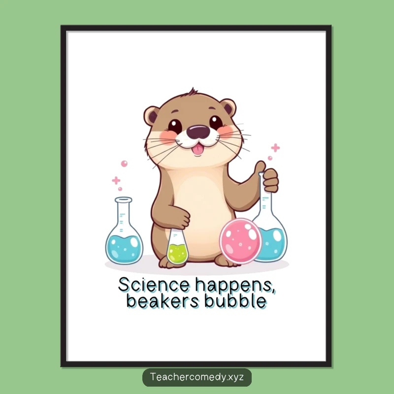 Funny Free Printable Wall Art: Otter Science Experiment - Quirky Decor