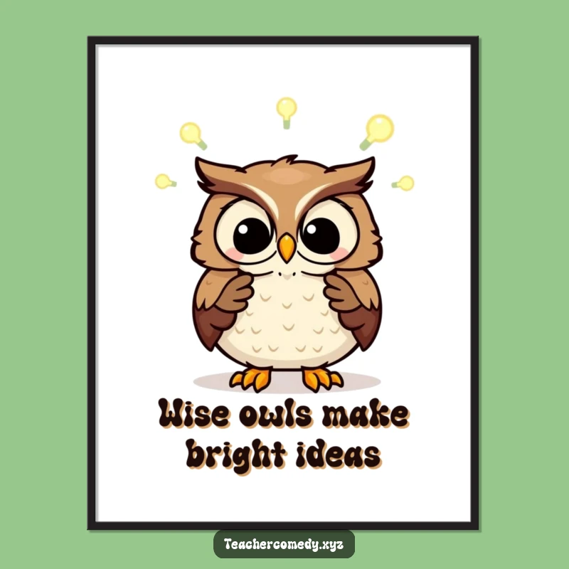 Free Printable Wise Owl Wall Art - Funny Genius Concept Downloadable Art