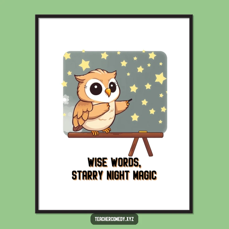 Free Printable Wall Art: Enthusiastic Owl, Hilarious Downloadable Decor for a Whimsical Space