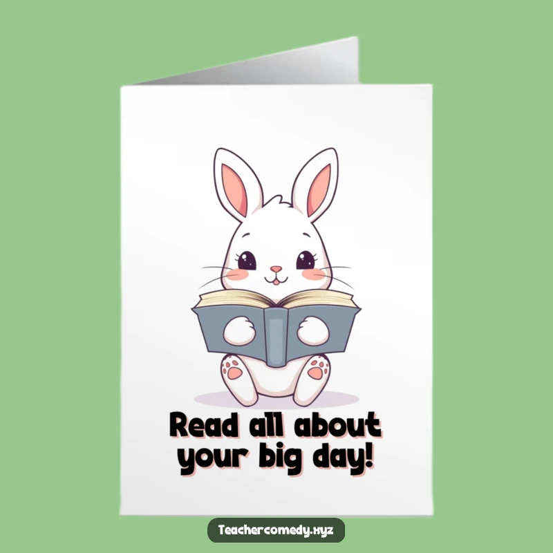 Free Printable Bookish Rabbit Birthday Card - DIY Downloadable Gift for the Avid Reader