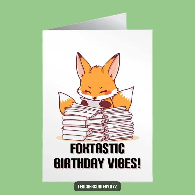 Free Printable Fox Paperwork Birthday Card - Organized Wishes, Downloadable!