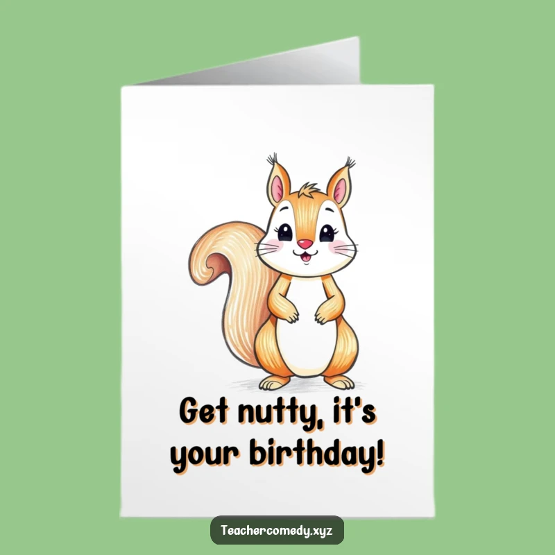 Free Printable Birthday Card: Artistic Squirrel - Funny Downloadable Gift for Creatives!