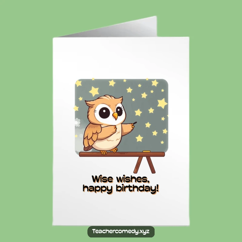 Free Printable Birthday Card: Wise Owl's Stars, Hilarious Downloadable Gift for a Stellar Celebration