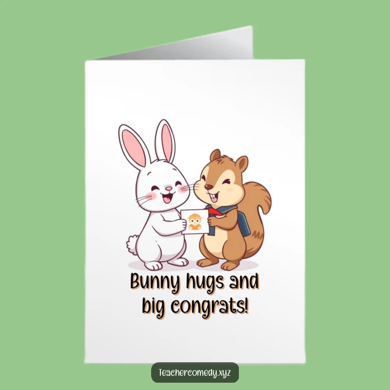 Free Printable Congrats Card: Funny Bunny Sticker for Achievements, a Cute Downloadable Gift