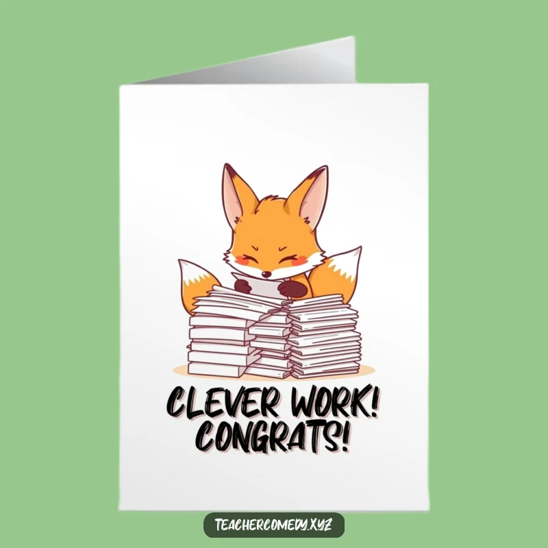 Free Printable Fox Project Congrats Card - Celebrating Your Order, Downloadable!