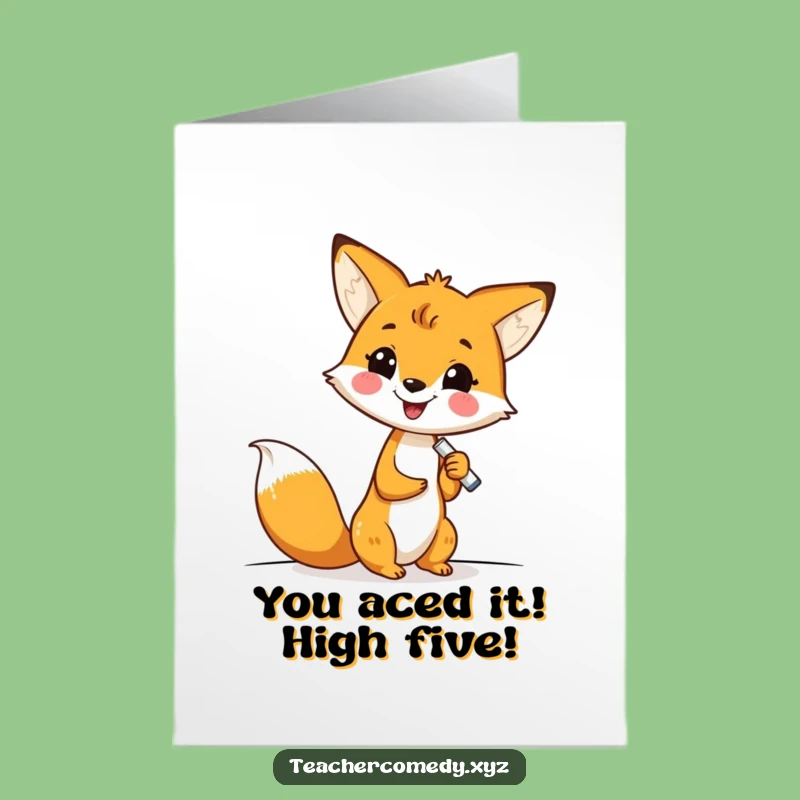 Free Printable Kawaii Fox Congrats Card - DIY Funny Downloadable Gift for Any Occasion